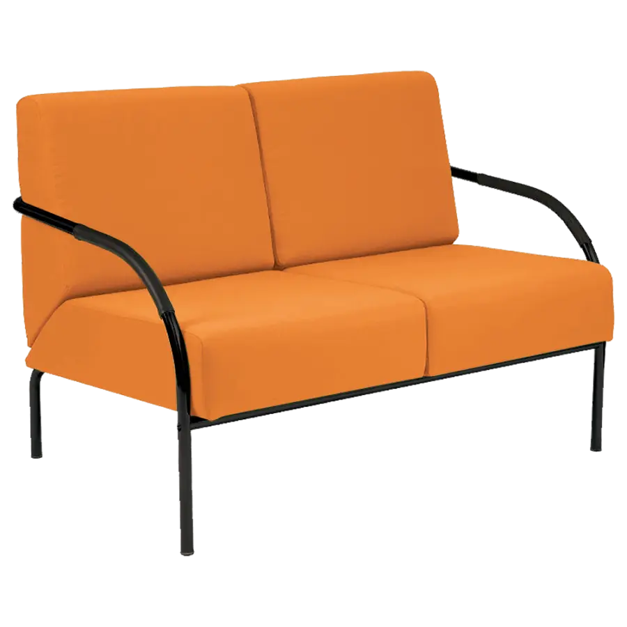 SPA 2 černý lak, koženka AN 030 - koženka oranžová